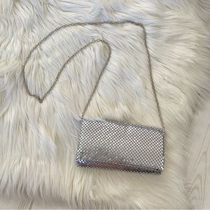 Lulu Townsend Silver Jeweled Clutch Purse